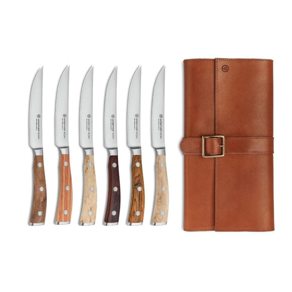 WÜSTHOF Ikon Steak Knife Set With Leather Case